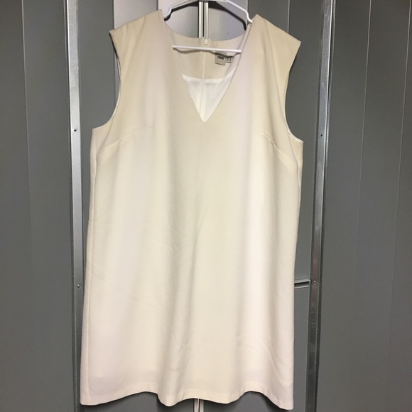 ASOS V-Neck Sleeveless Shift Dress White Plus Size 14 - Picture 1 of 11